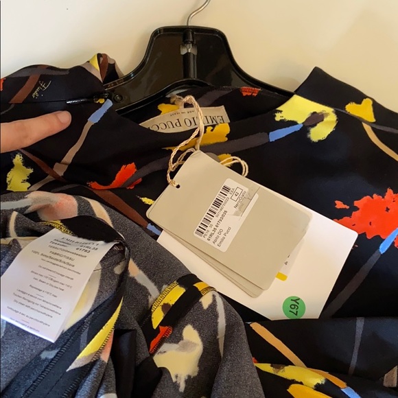 Emilio Pucci Brush Print Dress 42 NWT - Picture 3 of 4